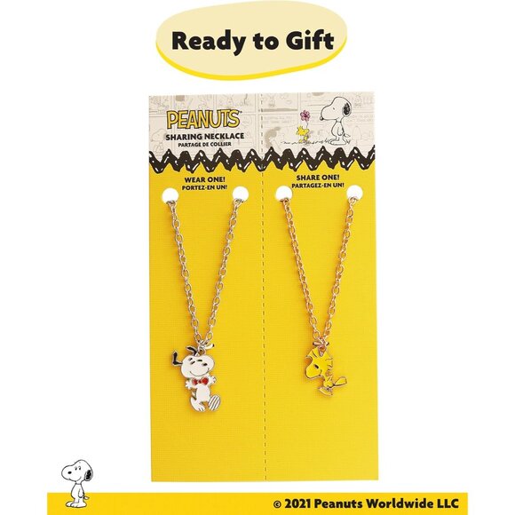 Adorable Snoopy & Woodstock BFF Necklaces with Crystal Accents | Set of 2 - Picture 5 of 5